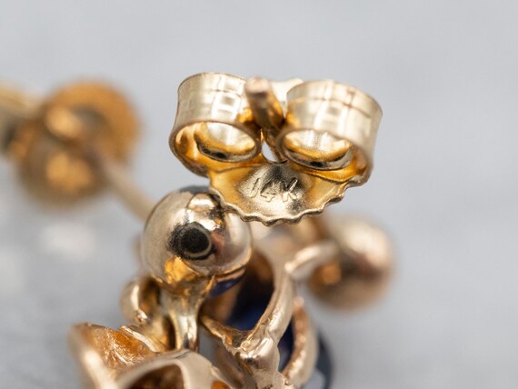 Sapphire and Diamond Drop Earrings, Marquise Sapp… - image 4