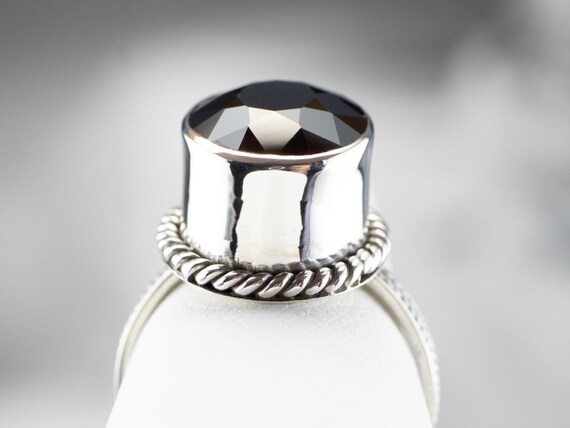 Sterling Silver Garnet Ring, Garnet Solitaire Rin… - image 8