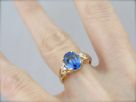 オーダー 三石リング タンザナイト オーダー 三石リング タンザナイト 明るいタンザナイト 3 ストーン