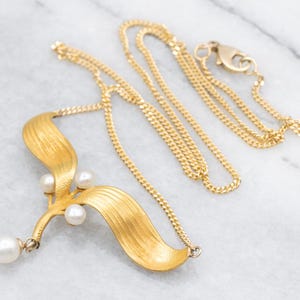 Antique Belle Époque Pearl Necklace, Art Nouveau Gold Pearl Necklace, Botanical, Antique Gold Necklace, Estate Jewelry, Bloomed Gold A71606