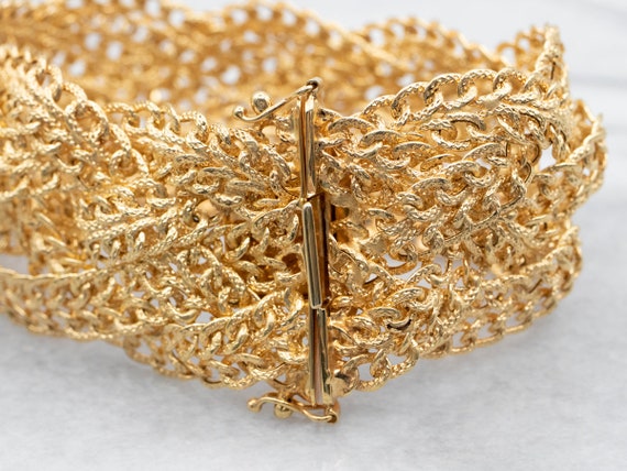 Woven Italian 14K Gold Bracelet, Braided Gold Bra… - image 3