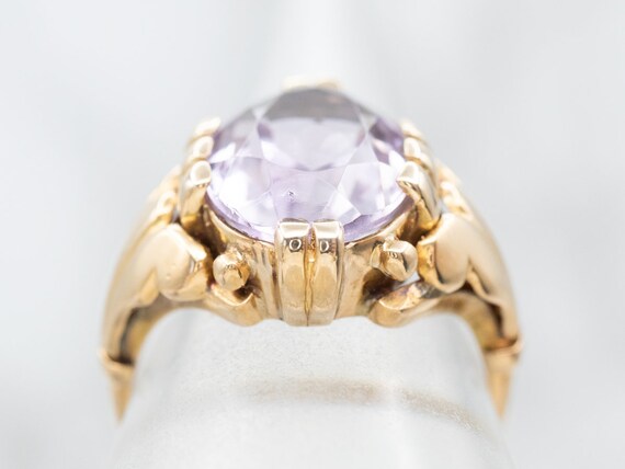 Vintage Gold Amethyst Ring, Amethyst Cocktail Rin… - image 4