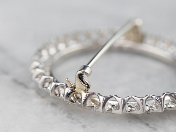 Vintage Diamond Circle Pin, Diamond Brooch, Diamo… - image 8