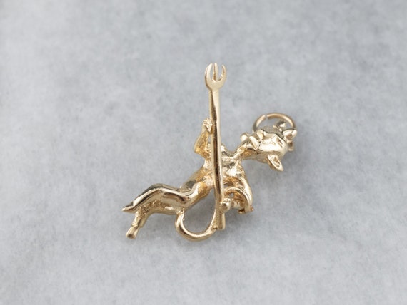 Gold Devil with Pitchfork Charm, Gold Devil Charm… - image 3