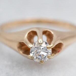 Buttercup Diamond Solitaire Gold Ring, Diamond Engagement Ring, Vintage Engagement, Promise Ring, Anniversary Ring, A17916