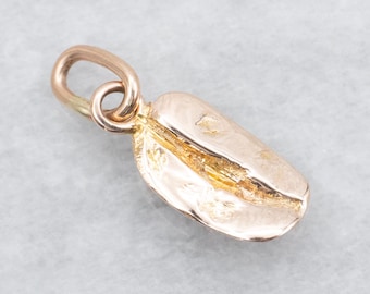 14K Gelbgold Kaffeebohne Charm Anhänger
