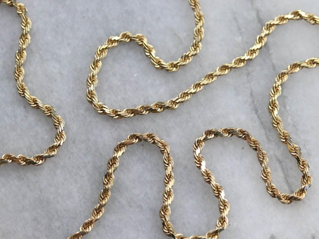 Gold Rope Chain Necklace Yellow Gold Twisted Rope Chain Gold - Etsy