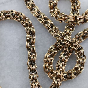 Victorian Gold Link Chain Necklace, Ornate Victorian Chain, Antique Gold Chain, Anniversary Gift, Estate Jewelry, Statement Chain XJ7ZKWWR