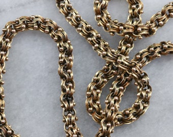 Victorian Gold Link Chain Necklace, Ornate Victorian Chain, Antique Gold Chain, Anniversary Gift, Estate Jewelry, Statement Chain XJ7ZKWWR