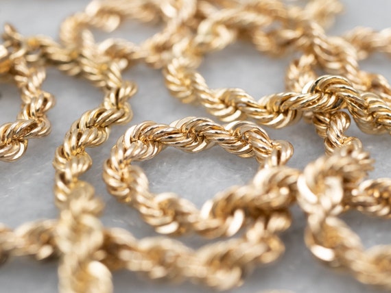 Yellow Gold Rope Twist Chain with Barrel Clasp, G… - image 3