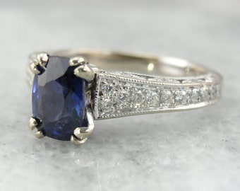 Cornflower Blue Sapphire of Benchmark Quality from Sri Lanka,  Fine Engagement or Cocktail Ring NV5MH2