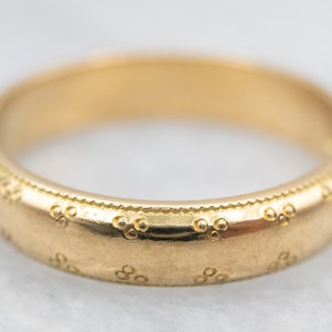 Vintage 18K Gold Pattern Band, Yellow Gold Dot Pattern Band, 18K Yellow Gold, Stacking Band, 18K Gold Wedding Band A26810