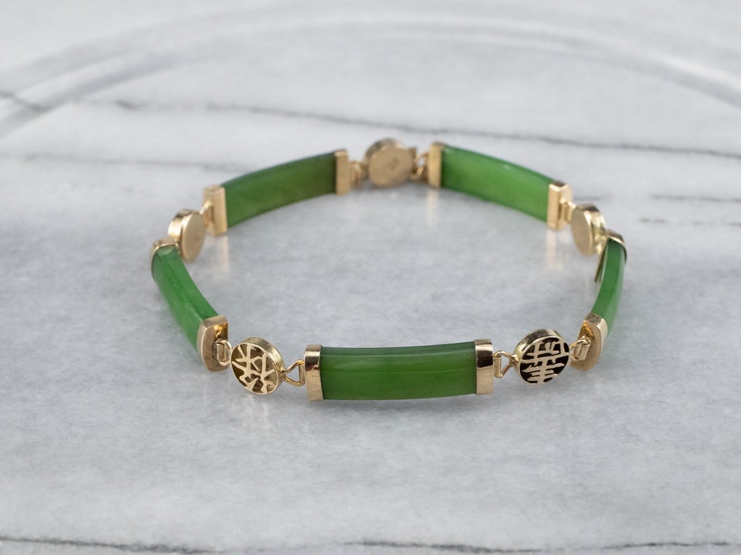 Chinese jade gold sale bracelet
