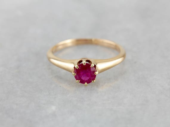 Sweet Victorian Rose Gold and Pink Sapphire Simpl… - image 2