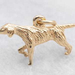 Può includere: Un ciondolo dorato a forma di cane che corre. Il ciondolo è dettagliato con pelliccia testurizzata e ha un anello per attaccarlo a una collana o un braccialetto.
