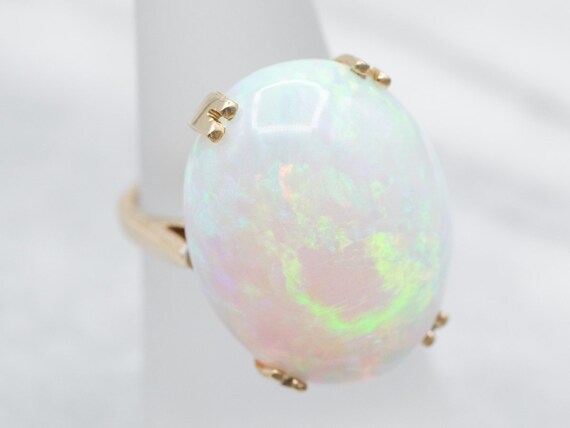Vintage Opal Solitaire Ring, Opal Statement Ring,… - image 3