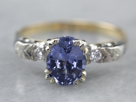 Sapphire Diamond Engagement Ring, Sapphire Gold Ri