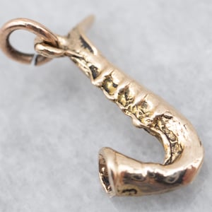Vintage Saxophone Gold Charm, Music Charm, Instrument Charm, 14K Gold Charm, Saxophone Pendant, Jazz Charm A28990