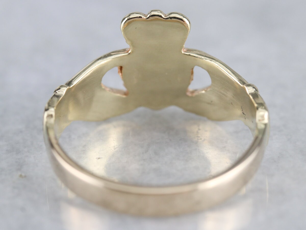 14Kイエローゴールドのクラダリング、アイルランドの婚約指輪 - Etsy 日本