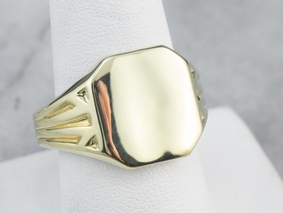 Green Gold Men's Signet Ring, Vintage Signet Ring… - image 6