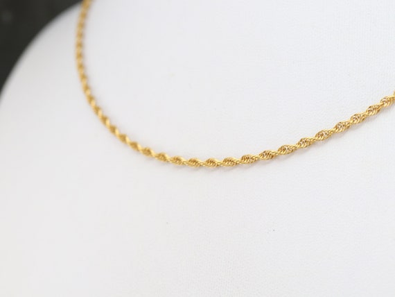 Antique Rope Chain, Yellow Gold Necklace, Layerin… - image 4