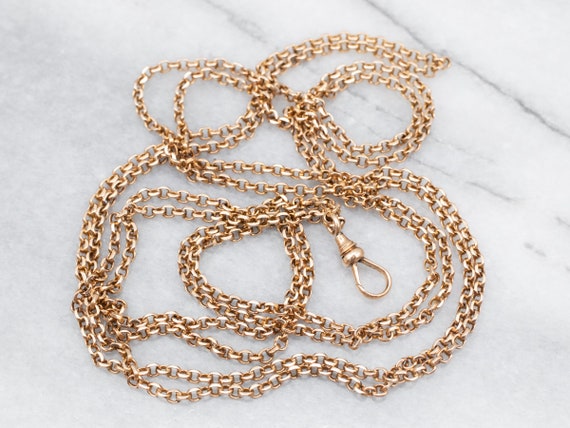 Antique Gold Lariat Chain, Lariat Necklace, Antiq… - image 1
