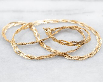 Collar de cadena serpentina trenzada de oro de 14 quilates, 40,6 cm (16 pulgadas)