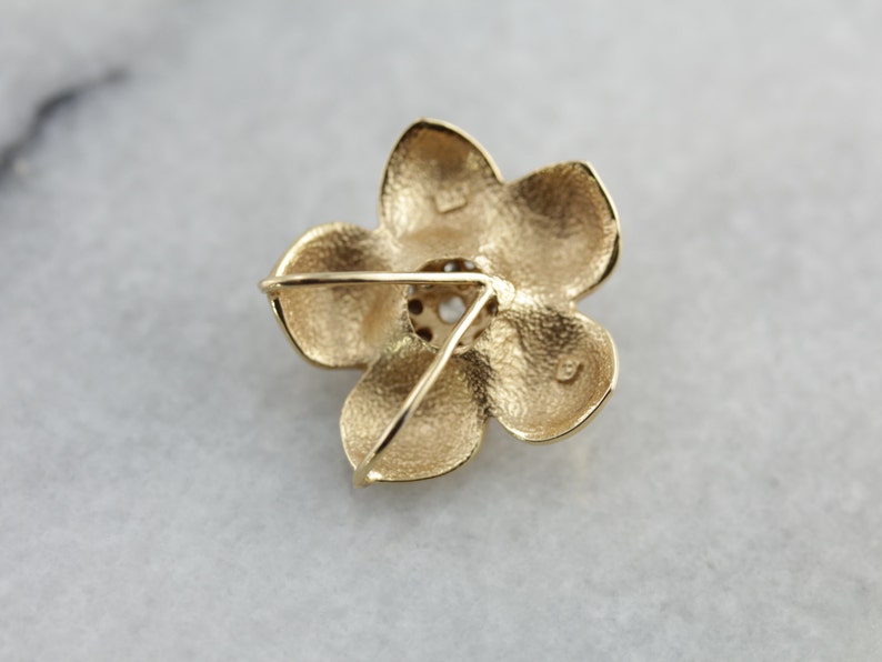 Slide Style Mid Century Flower Pendant With Diamond Center Etsy