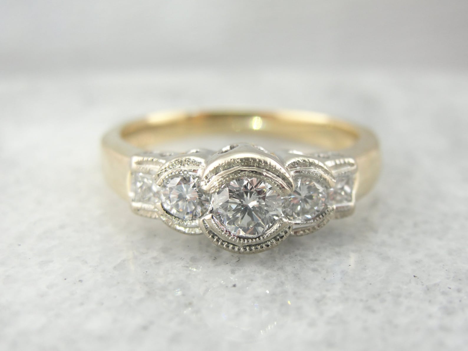 Stunning Contemporary Bezel Set Diamond Ring 1PJ4D7R Etsy