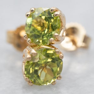 Yellow Gold Peridot Stud Earrings, Gold Peridot Stud Earrings, Peridot Stud Earrings, Peridot Earrings, August Birthstone, Peridot A30150