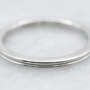 Vintage Orange Blossom Gold Band, 18K White Gold Band, Simple Band, Lined Pattern Band, Wedding Band, Stacking Band, Ribbed Band A21192