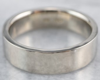 14K White Gold Wedding Band, Straight Band, Plain White Gold Band, Stacking Ring, PD1KTEV6