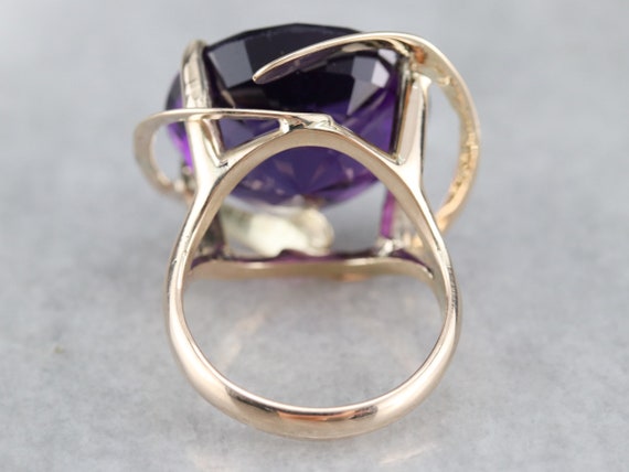 14K Yellow Gold Amethyst Statement Ring, 17.73 Ca… - image 4