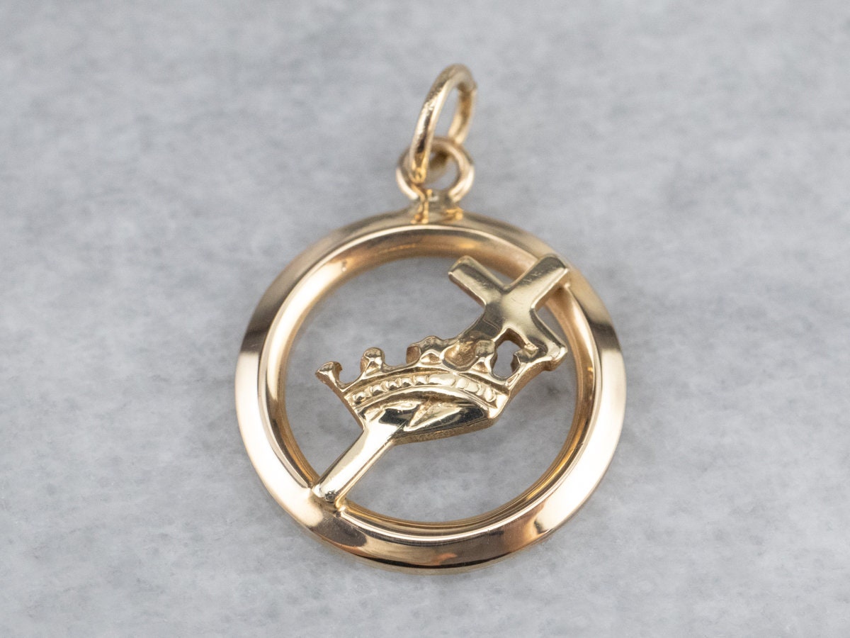 Gold Knights Templar Pendant Men's Gold 