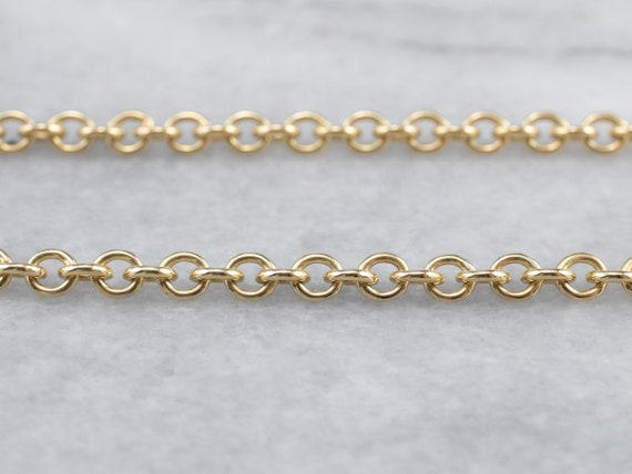 Vintage Round Link Chain, Gold Rolo Chain, 18 Kar… - image 1