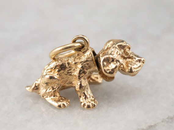 Bobble Head Cocker Spaniel Charm, 14K Gold Dog Ch… - image 1