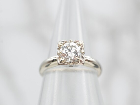 AGS Certified 1.00 Carat Diamond Solitaire Ring, 14K White Gold View 4