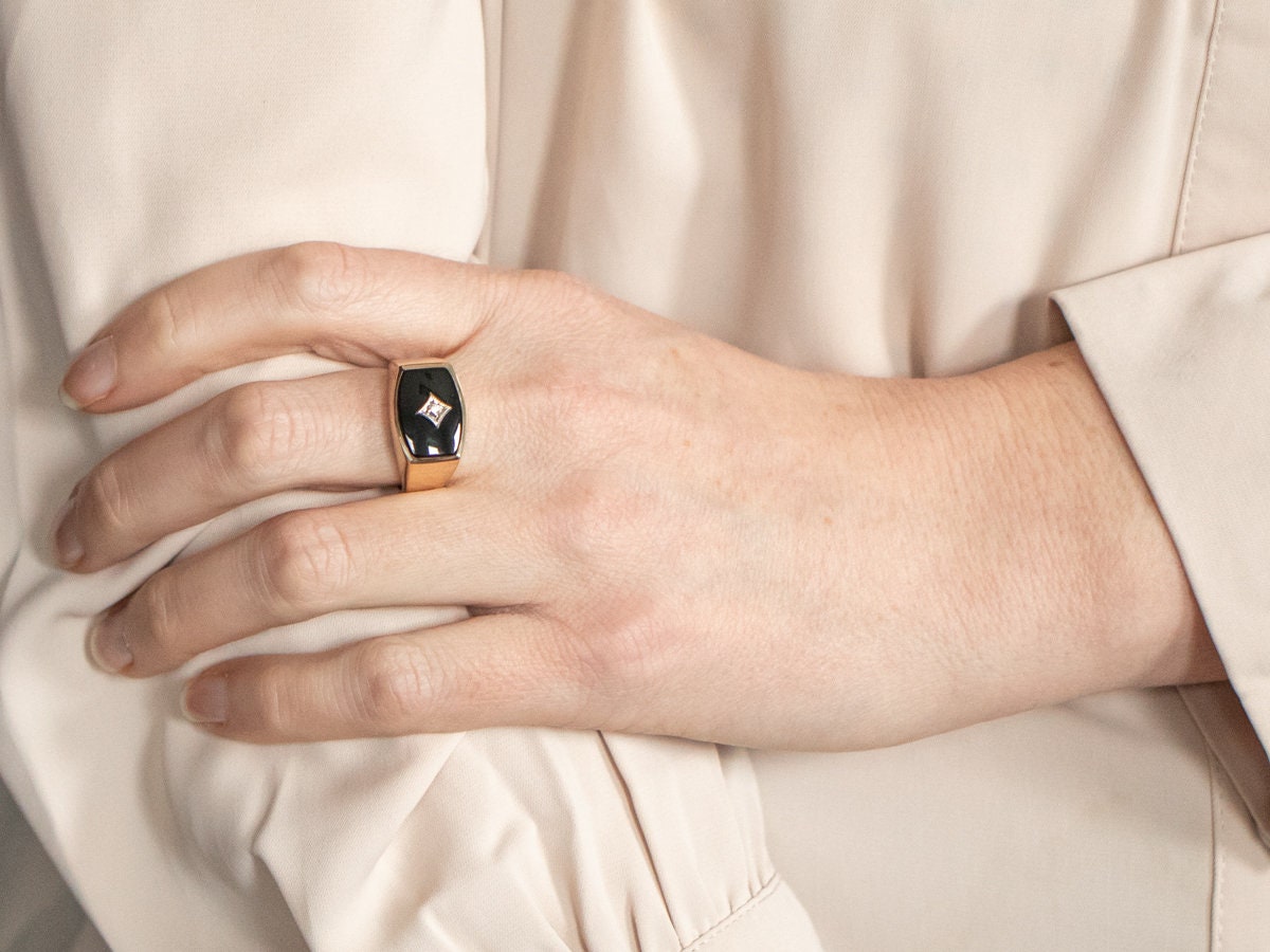 本日のみ40s vintage onyx 9k ring 限定 本日のみ vintage onyx 9k ring - メルカリ