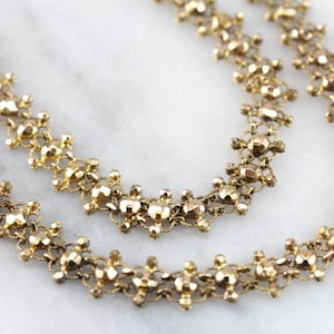 The Golden Lotus: Vintage Double Layer Chain Necklace with Decorative Clasp LDW7EH-D image 1
