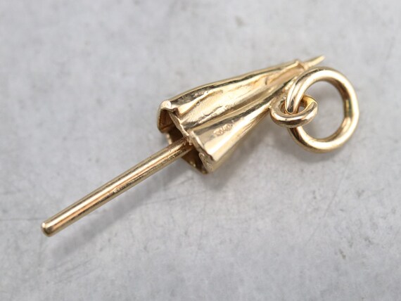 Vintage Gold Umbrella Charm, Umbrella Pendant, La… - image 2