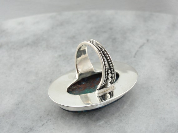 Chrysocolla Statement Ring in Sterling Silver  Y9… - image 3