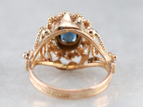 Gold Filigree Sapphire Ring, Sapphire Statement R… - image 5