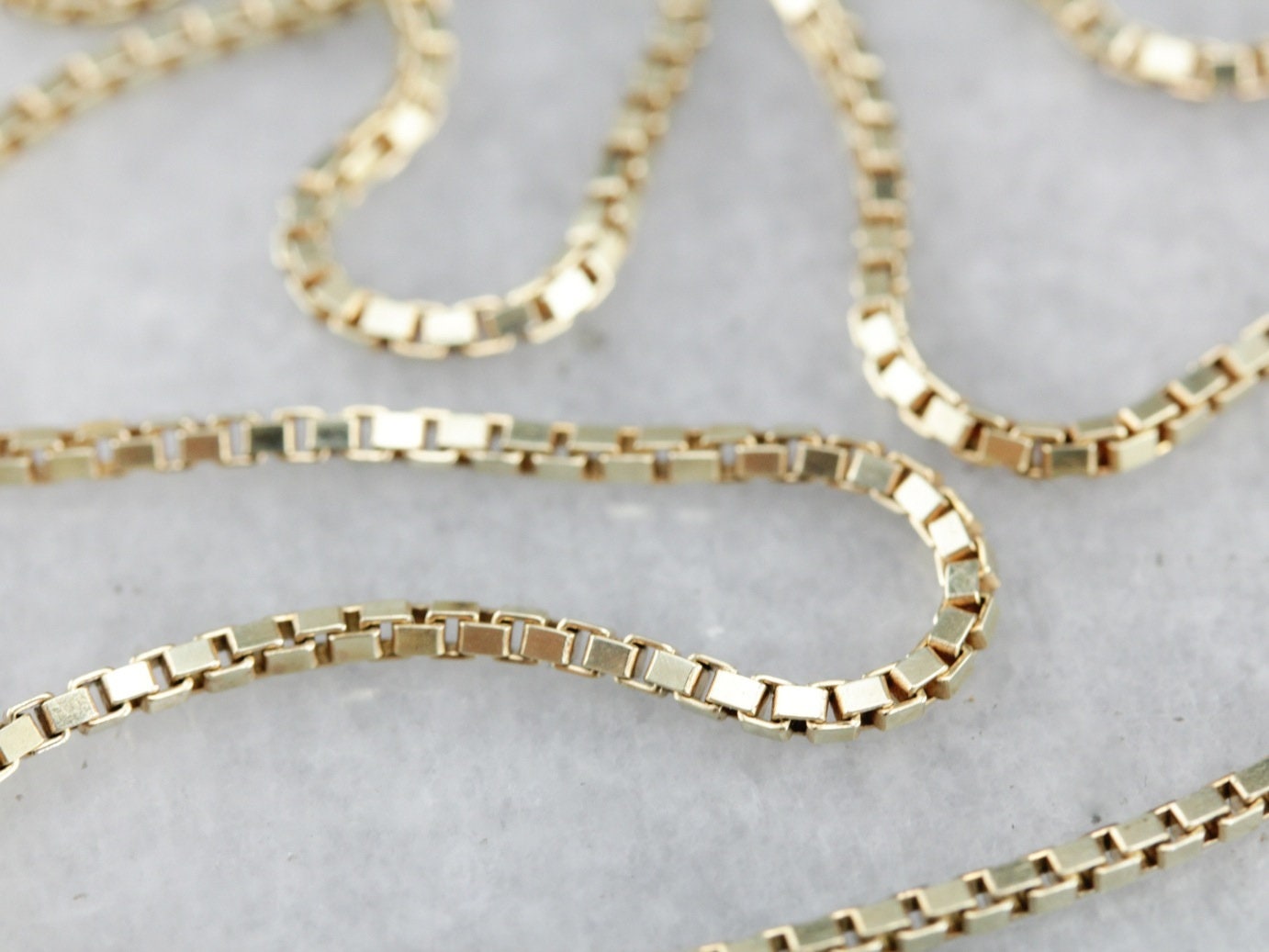 Yellow Gold Box Chain Gold Chain Necklace 15 Inch Gold Chain