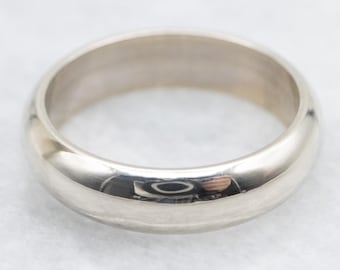 Obrączka ślubna unisex z białego złota 14K Comfort Fit, rozmiar 6,25
