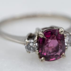 Bague saphir rose et diamant, bague de fiançailles saphir, bague avec pierres précieuses fines, bague avec pierre de naissance, cadeau d&#39;anniversaire A10413