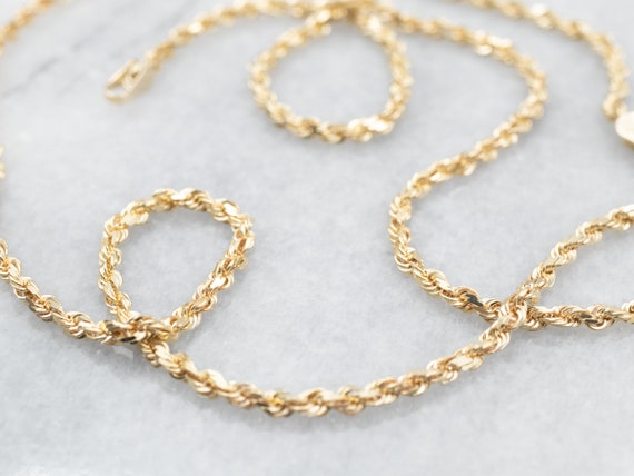 Yellow Gold Rope Twist Chain with Lobster Clasp, … - image 3
