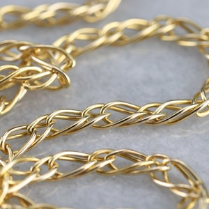 Woven Gold Link Chain Necklace, 14K Gold Chain, Gold Chain Necklace, Layering Chain, Anniversary Gift, Birthday Gift 30M58NXK