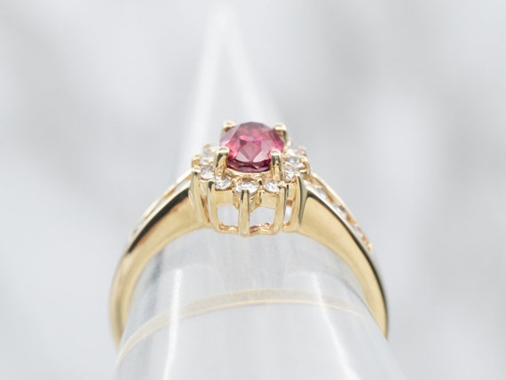 Ruby and Diamond Ring, Ruby Halo Ring, Ruby Halo … - image 3