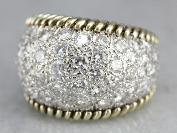 14K Gold Diamond Cocktail Ring, 4.66 Carat Statem… - image 3