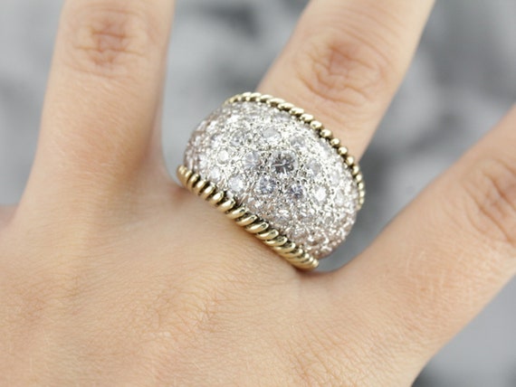 14K Gold Diamond Cocktail Ring, 4.66 Carat Statem… - image 5